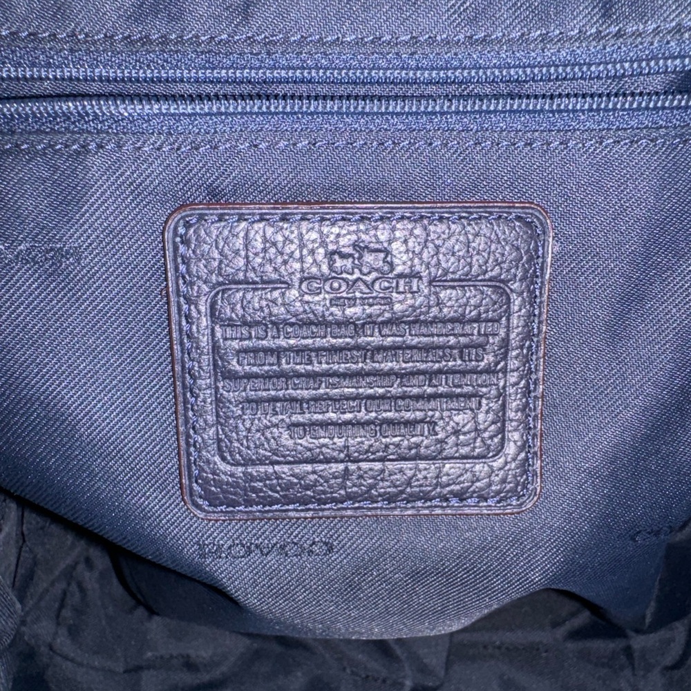 COACH No. 37975 Turnlock Rucksack in Colorblock Denim & Navy Backpack Purse Bag - Picture 16 of 16